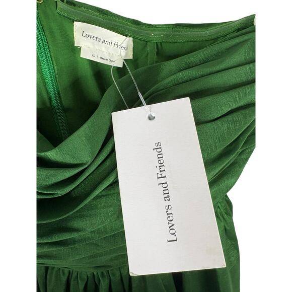 Lovers and Friends Michie Strapless Maxi Dress Tiered Ruffle Party Green Size XS - Picture 7 of 11